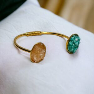 Bracelete Amazonita Quartzo Dourado