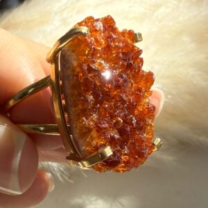 Anel Pedra Bruta Citrino
