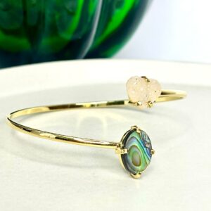 Bracelete Duo Abalone e Cristal