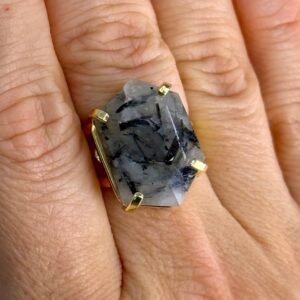 Anel Lapidado Cristal Rutilado