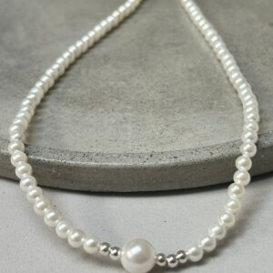 Gargantilha Prata 925 Pérola Grande