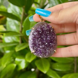 Pingente Garra Drusa Ametista Oval