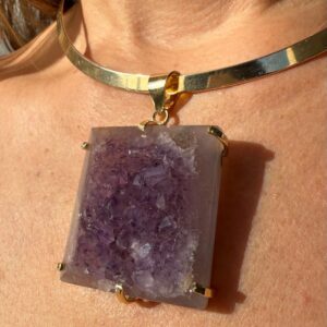 Pingente Garra Drusa de Ametista Quadrado