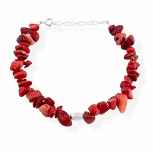 Pulseira Cascalho Coral Prata 925