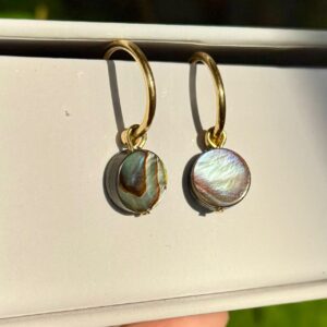 Brinco Mini Argola Magia Abalone Redondo