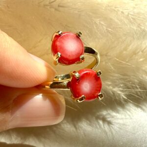 Anel Duo Coral